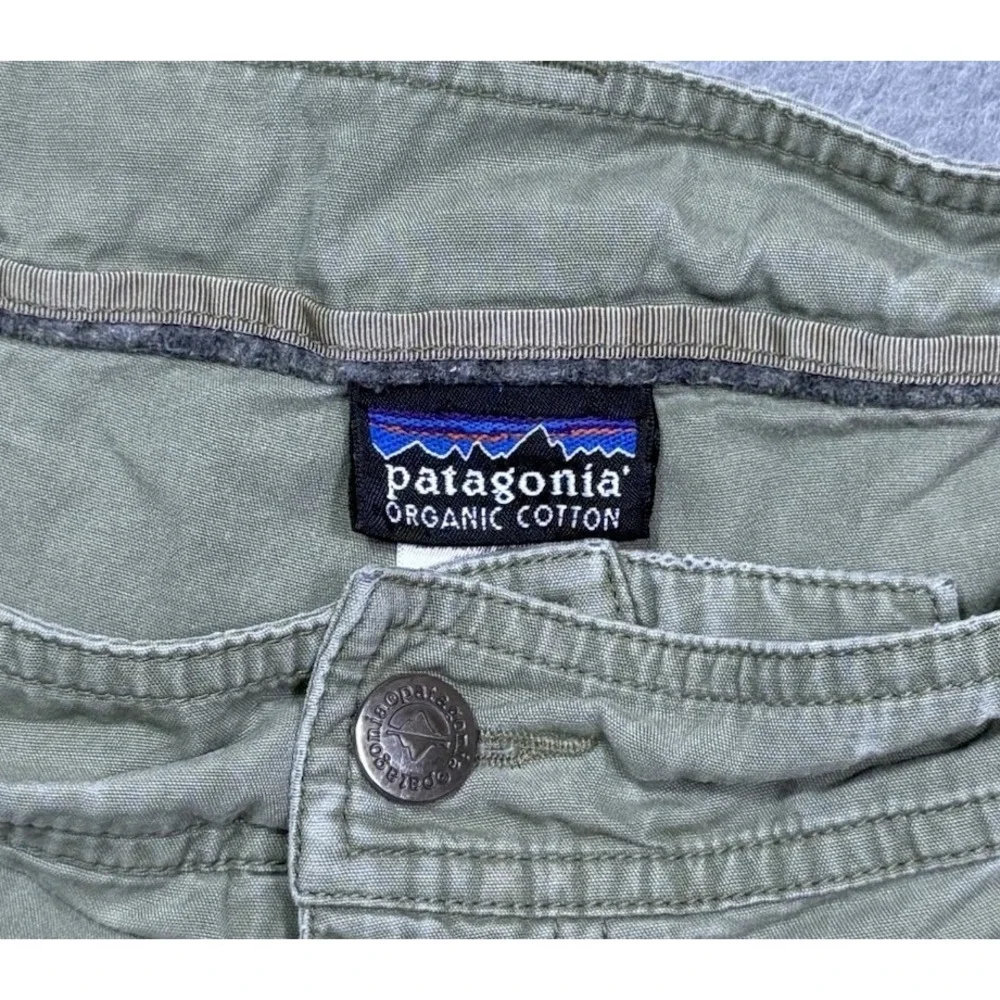 Patagonia Organic Cotton Cargo Shorts Mens 38 Sage Green Outdoor Hiking Gorpcore
